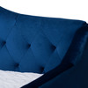 Baxton Studio Perry Blue Velvet Upholstered and Tufted Twin Size Daybed with Trundle 156-9450
